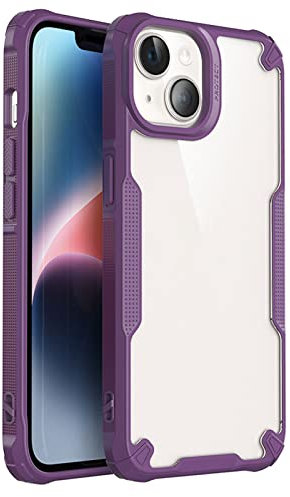 GUVAA Case for iPhone 14/14 Pro/14 Plus/14 Pro Max, Transparent Shockproof Anti-Fingerprint, Sturdy and Lightweight TPU Silicone Back Cover, Purple, 14 Pro Max 6.7 Inches