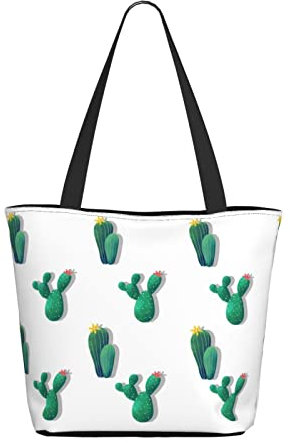 AOOEDM Süße Kaktus-Einkaufstasche für Damen, 33 x 27,9 x 17,8 cm. Das perfekte Geschenk zum Valentinstag. Es ist das beste Geschenk zum Valentinstag für Mutter, Tochter, Ehefrau usw