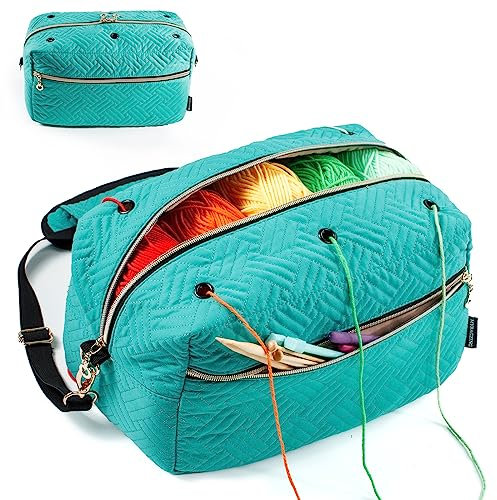MYBAGZING Crochet Bag Organizer - Yarn Storage Organizer - Yarn Holder for Crochet & Knitting Accessories, Hooks & Needles