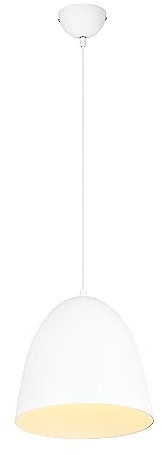 Reality Leuchten Pendelleuchte Tilda R30661031, Schirm Metall Weiß, exkl. 1x E27