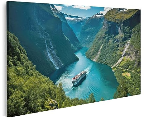 islandburner Bild auf Leinwand Geiranger Fjord Norwegen Reisefotografie Bilder Wandbilder Poster JDDH-1K