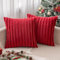 MIULEE Plüsch Samt Kissenbezug Kunstpelz Weich Moderne Sofakissen Dekokissen Glatter Reißverschluss Waschbar Deko Kissenhülle für Wohnzimmer Schlafzimmer Sofa 2er Set 50x50 cm Rot