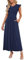 AUSELILY Women Casual Maxi Plus Size Summer Dresses Crew Neck High Elastic Waist Dress Ruffle Petal Short Sleeve Dresses Navy Blue XXL