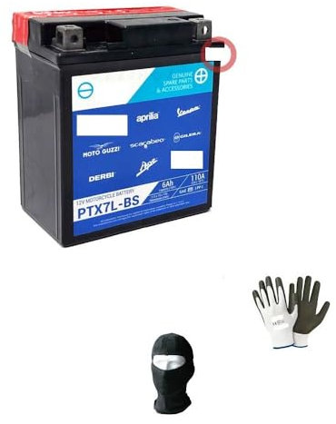 Compatible avec Piaggio Vespa Primavera 4T 3V E4 E5 IGET 50-125 2016 AL 2022 Batterie Piaggio PTX7L-BS (ENTIÈREMENT SCELLÉE YUASA YTX7L-BS) 12V/6A pour Moto Scooter PRÊT À l'emploi DIY 114X71X131