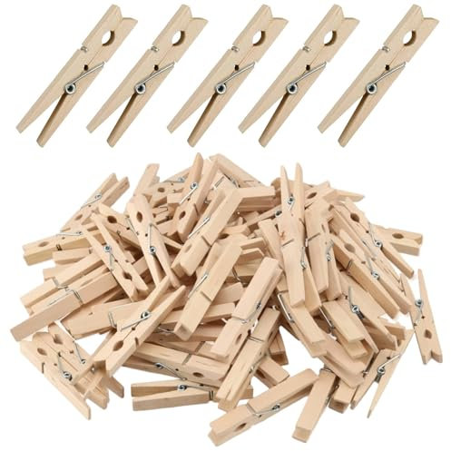 Lot de 120 pinces à linge en bois de pin solide avec ressort hélicoïdal – Durabilité écologique et polyvalence à chaque pincement