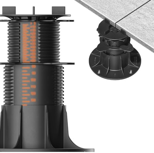 10x LANGFIT® Stelzlager XL für Terrassenplatten – Mit Auto-Nivellierung 0-7% – Bis 50% schneller montiert – Mit Maßskala – Stufenlos höhenverstellbar von 83-203mm / Fugenkreuz 3mm – Made in Germany