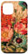 Hülle für iPhone 13 Botanische Blumen Etui Kork Holzmaserung Design Druckeffekt