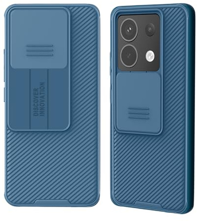 XTCASE Cover per Xiaomi Redmi Note 13 Pro 5G/Poco X6 5G Custodia, Protezione Copri Fotocamera Scorrevole Ultra Sottile Rigida Hard Antiurto Antigraffio Antiscivolo Shockproof Protettiva Case, Blu