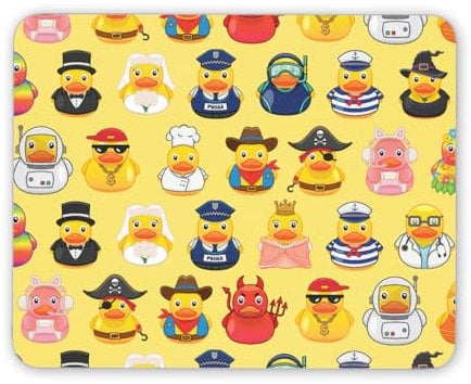 DV DESIGN 1 x Rubber Ducks Mouse Mat - Job Kids Bath Duckies Cute Duck Funny Novelty Desk Accessories Computer Office Work Home Mousepad Pad IT #81569