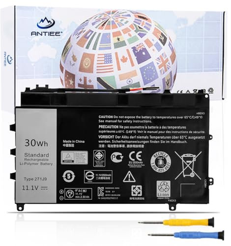 ANTIEE 271J9 GWV47 0GWV47 YX81V Sostituzione Batteria per Dell Latitude 13 7000 7350 Tablet 11.1V 30Wh per Notebook