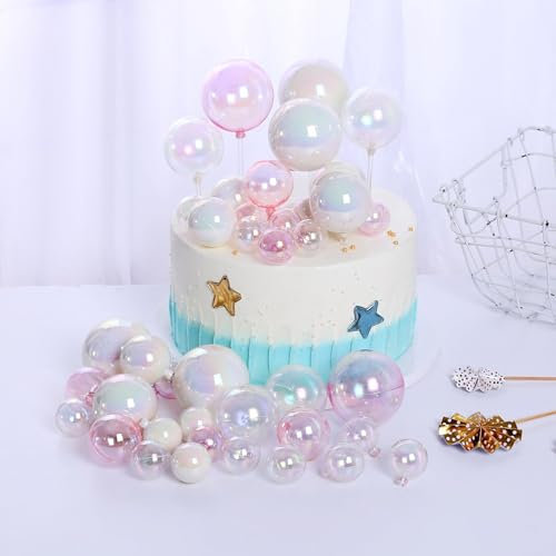 33 Stück Kugeln, Kuchendekoration, Mini-Ballon-Topper, Schaumstoff-Kuchenball, Hochzeitstag, Backdekoration