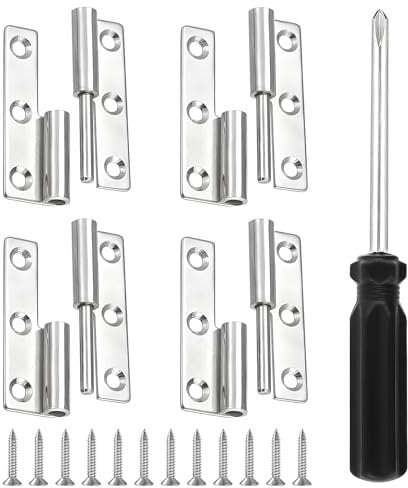 4 Stück Edelstahl Scharniere 62mm × 35mm Scharniere Klappbar Scharnierband 304 Edelstahl Scharniere Steckverbinder Flaggenscharniere Abnehmbare Türscharniere für Türen Fenster Schränke mit chrauben