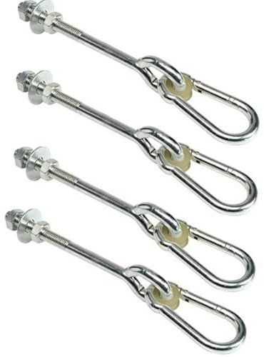 GigiToys® Lot de 4 crochets pour balançoire - Suspension M10 100 mm - Type A - Fixation de hamac - Boulons galvanisés pour poutres en bois - Supports de vis de balançoire pour aire de jeux