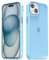 oakxco for iPhone 14 Plus 15 Plus Case Clear Hard Shell, Slim Thin Matte Transparent Plastic Cover & Protective Soft Silicone Rubber TPU Bumper, Girly Cute Phone Case for Women Girls, Light Blue