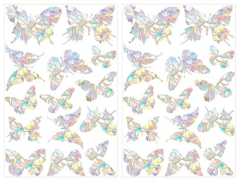 MAEXUS® Lot de 28 autocollants pour fenêtre - Protection contre les oiseaux - Arc-en-ciel - Protection contre les oiseaux