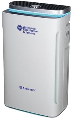 ANTICIMEX Purificador de Aire con Filtro HEPA, Cobertura 200m2, CADR 500 m³/h, Humificador, Muy Silencioso, Carbón Activado, Neutralizador y Eliminador de Olores, UV Antiácaros, Monitor LED