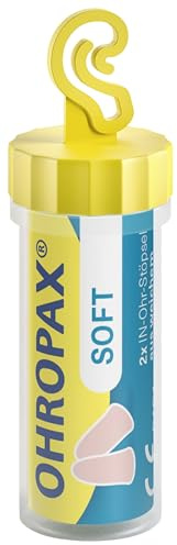 OHROPAX Soft Ohrstöpsel - 2 Stück Schaumstoff Gehörschutz zum Schlafen | Weiche In-Ohr-Stöpsel aus Schaumstoff mit SNR 31 dB Schalldämmung, ideal für Arbeit, Reisen und Entspannung inklusive Box