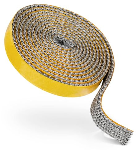 AiQInu Joint Tressé Pour Insert Et Poêle,Joints D'Étanchéité Résistante À La Chaleur,Excellente Étanchéité, Pour Cheminées, Tuyaux De Poêle, Portes De Cheminées, Extensions De Cheminées (3 * 15mm*2m)
