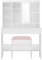 VASAGLE Schminktisch mit Beleuchtung, einstellbare Helligkeit, Hocker, Frisiertisch mit Spiegel, Kosmetiktisch mit verstellbaren Ablagen, 2 Schubladen, modern, wolkenweiß und pastellrosa RDT723W01
