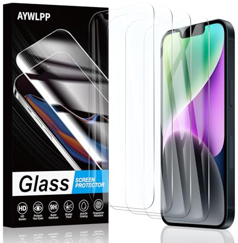 AYWLPP Screen Protector for iPhone 16e/13/13 Pro/14 Accessories, 4* Tempered Glass Film, Ultra Durable 9H Hardness, Anti-Scratch Protection, Bubble-Free, High Sensitivity, Impact-Resistant