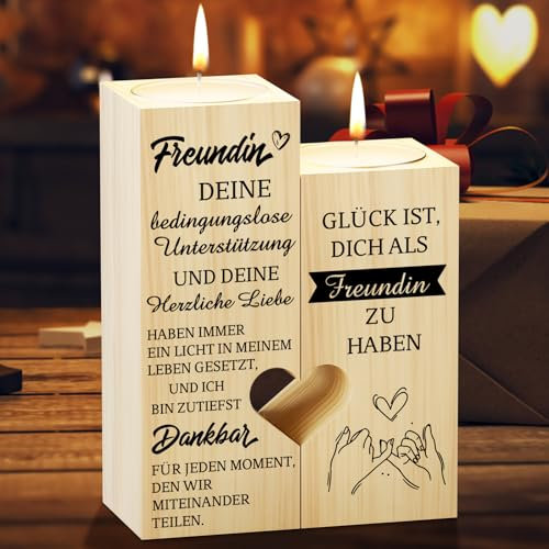 Tulolvae Beste Freundin Geschenke, Kerzenständer Geburtstagsgeschenk Freundschaftsgeschenke Geburtstag Valentinstag Weihnachten Geschenk für Freundinnen Frauen Freund