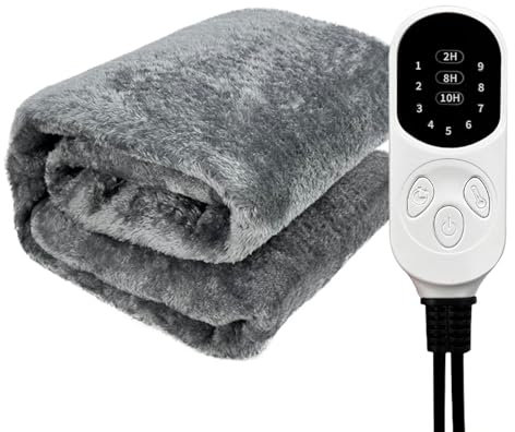 SUPYINI 12V Wärmedecke Heizdecke, Auto Heizdecke, Weiches Warmes Flanell Schnell Erhitzend Atmungsaktiv Beheizte Autodecke für Camping, 100 X 75 cm