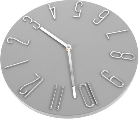 Cabilock Moderne Runde Wanduhr 12 Zoll Stille Analog Uhr Batteriebetrieben Kreatives Design Für Wohnzimmer Büro Schlafzimmer