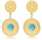 Made by Nami Vintage Ohrstecker Set mit Türkisem Stein aus chirurgischem Edelstahl Boho Schmuck Damen Statement Ohrringe Hängend Wasserfester Schmuck Geschenk für Sie (Gold)