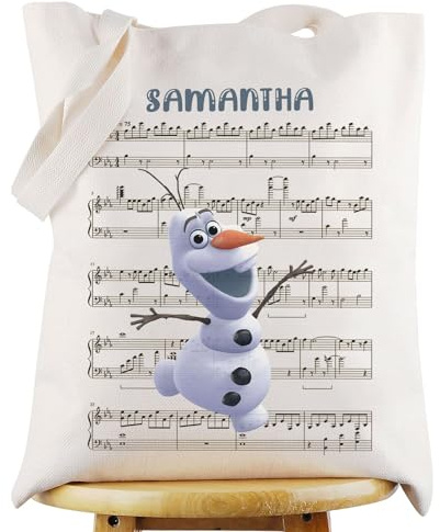 WZMPA Olaf Tragetasche Schneemann Olaf Liebhaber Geschenk Samantha wiederverwendbare Einkaufstasche Cartoon Film Merchandise, Samantha Tg, medium