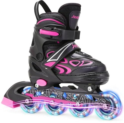 Inline Skates Kinder Verstellbar für Damen Mädchen Jungen, Rollschuhe inliner Skates mit Leuchtenden Radern bis zu 4 Größen verstellbar Rollerskates (M (EU 32-36))