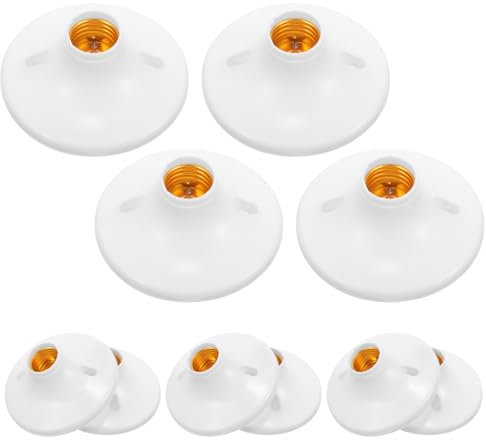 Uonlytech 10Pièces Douille à Ampoule Cuivre Plat Prise à Vis pour Éclairage Intérieur et Extérieur Compatible avec Ampoules pour Décoration et Espaces Commerciaux