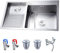 Lavandino In Acciaio Inox, Con Tubo Di Scarico, Lavello Multifunzione Per Postazione Di Lavoro, Lavabo Da Seminterrato Resistente, Vasca Per Lavanderia, Per Lavanderia, Garage(Silver,A-80cm)