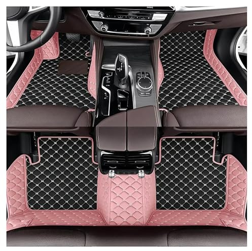 Tappeti Per Auto Per Fiat Per 500 Per Linea 2006 2007 2008 2009 2010 2011 2012 2013 Copriauto In Pelle Lusso Impermeabile Tappetini Tappetini Auto Moquette(Style 2 Pink Black)