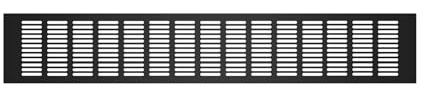 SCHARTEC Grille d'aération rectangulaire en aluminium - Différentes tailles - Grille de ventilation en aluminium - Grande pour porte de garage, sol, salle de bain, etc. (noir, 100 x 600 mm)
