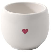 like. by Villeroy & Boch – With Love Eierbecher, Maße: ca. 5,5 x 5,5 x 4,5 cm, Weiß mit rotem Aquarelldekor, Spülmaschinenfest & Mikrowellensicher, Herzmotiv, Eierbecher, Premium Porzellan