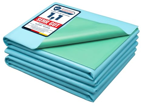 Garronda 6x5m Teichfolie PE 0,5mm UV Folie Teichplane 3-lagig GD-0223 | 30 m², Blau-Grün, wasserdicht und UV-beständig, für Gartenteich, Fischteich, Bachlauf, Brunnen, Wassergarten und Teichbecken