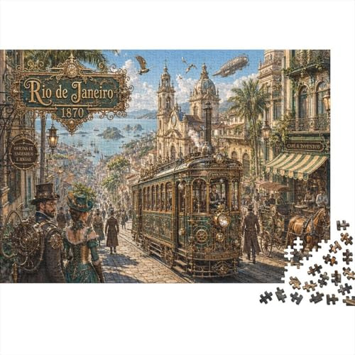 Steampunk Rio de Janeiro Puzzle 1000 Teile, Entspannendes Spiel