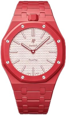 YKNIUFLY Biokeramik-Uhrenarmband und Gehäuse, kompatibel mit Swatch Royal Pop, 12-Uhr-Krone, Ersatz-Mod-Zubehör für Damen und Herren.