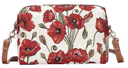 Signare Tapisserie Umhängetasche Damen Kleine, Handy Umhängetasche Damen, Handtasche Damen Klein (Mohnblume) (HPBG-POP)