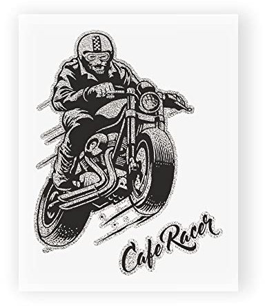 4R Quattroerre.it 6333 Super geformter Aufkleber Cafè Racer, 10 x 12 cm