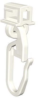 Flairdeco Klick-Gleiter mit Faltenhaken, 5,2-5,6 mm Laufbreite, Plastik, Weiß, 200 Stück