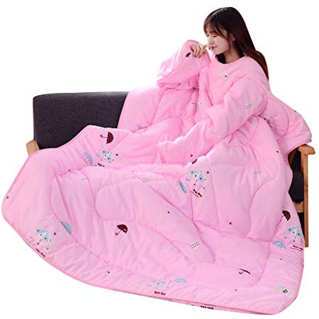 Lazy Quilt Bettdecke Daunendecke Multifunktionsliebhaber Winter Warm Long Sleeve verdicken Decke Schlafsälen können Kleidungsteppdecken tragen dicken Lazy Steppdecke mit Ärmeln Gewaschene