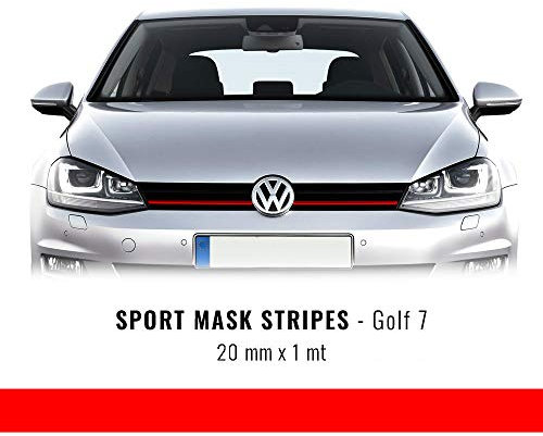 Quattroerre 17070 Stripes Strisce Adesive per Golf 7 Rosso, 1 pezzo, 20 mm x 1 mt