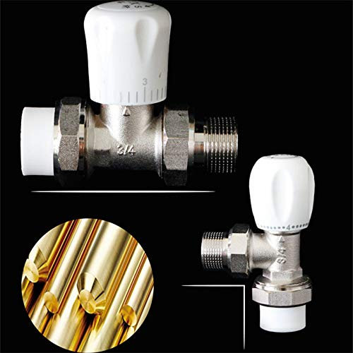 Vogueing Tool Floor Heating Fitting, 1pcs Radiator Valves for Floor Heating Control Heat- Straight-Male&Compression 3/4 to 25mm