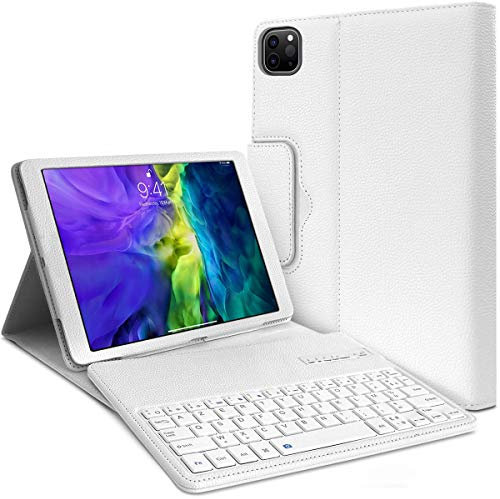 KARYLAX Protective Case with French Azerty Keyboard for Apple iPad Pro 12.9 Inches 2020 White