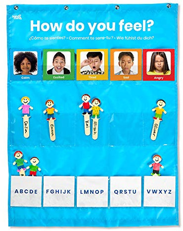 Learning Resources Express Your Feelings Pocket Chart Kids Communicate Emotions To Teachers, Social Emotional Learning, Teacher Supplies For Classroom, Mindfulness For Kids, Anxiety Relief