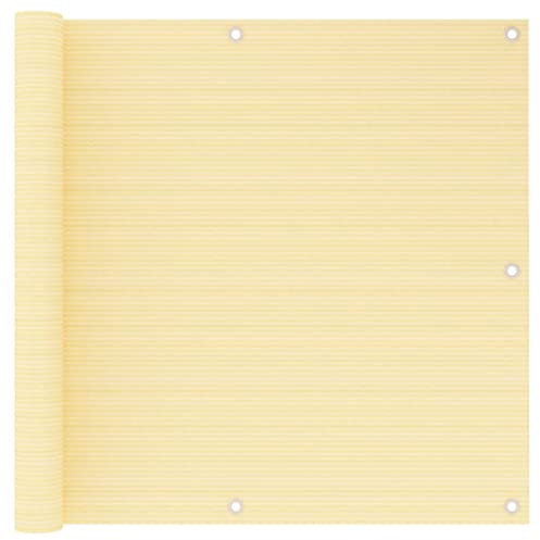 vidaXL Balkon Sichtschutz Bespannung Terrasse Windschutz Sonnenschutz Balkonbespannung Balkonverkleidung Balkonsichtschutz Beige 90x600cm HDPE