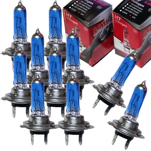 Recambo 10x Halogen H7 Scheinwerferlampe Birne 70W 24V Abblendlicht Fernlicht Glühlampen | E - Prüfzeichen | Sockel PX26d - Xenon Weiß