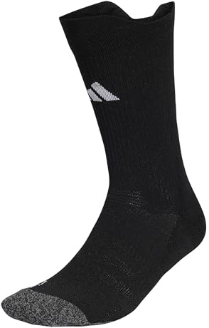 adidas Unisex Football Cushioned Performance Crew Socks, black/white, 10.5-12.5