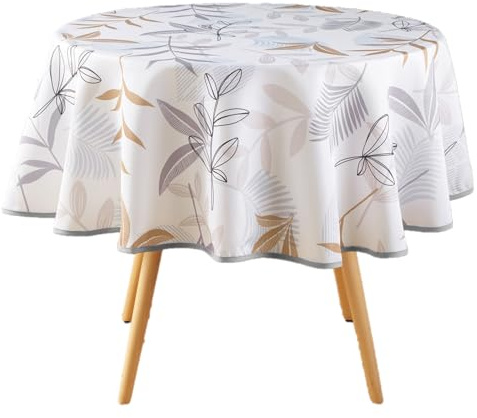 douceur d'intérieur, Nappe Ronde (Diamètre 180 cm) Miraline, Polyester Imprimé